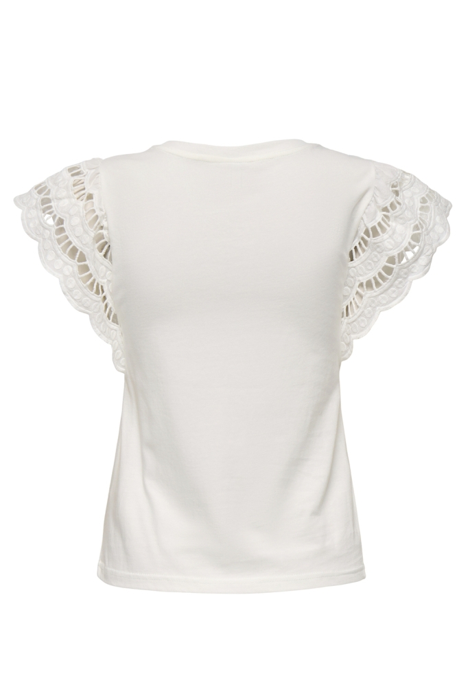 ONLMACY S/S O-NECK MIX TOP BOX JRS 15350374 CLOUD DANCER